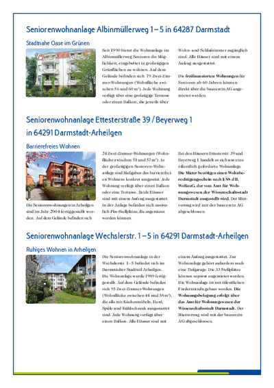 Seniorenwohnanlagen Seniorenwohnanlagen