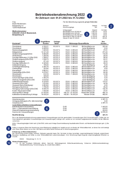 Betriebskostenabrechnung Betriebskostenabrechnung